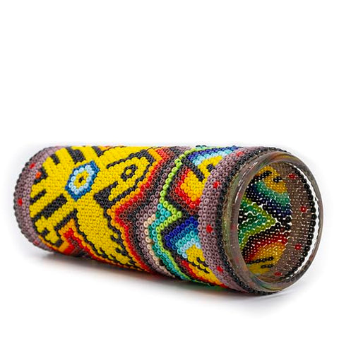 Huichol Wixárika Beaded Tequila Shot Glass – Chaquira Folk Art - MEXTEQUIL