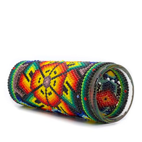 Huichol Wixárika Beaded Tequila Shot Glass – Chaquira Folk Art - MEXTEQUIL