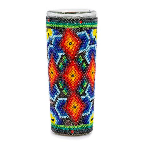 Huichol Wixárika Beaded Tequila Shot Glass – Chaquira Folk Art - MEXTEQUIL