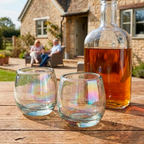 Hand-Blown Glass Barrel Tequila Shot Glasses – Artisan Mexican Barware | Set of 4 - MEXTEQUIL