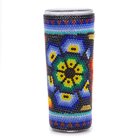 Huichol Wixárika Beaded Tequila Shot Glass – Chaquira Folk Art - MEXTEQUIL
