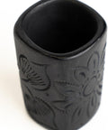 Authentic Handcrafted Barro Negro Square Mezcal Tequila Glasses, Set of Four