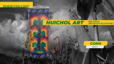 Huichol Wixárika Beaded Tequila Shot Glass – Chaquira Folk Art - MEXTEQUIL