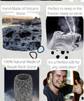 MEXTEQUIL Volcanic Basalt Rock Shot Glasses - Set of 4, 1.5oz, Eco-Friendly