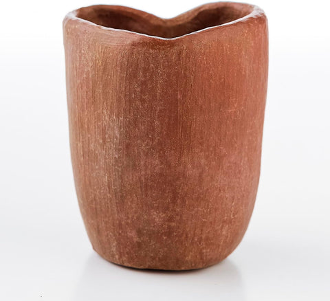 Artisanal Oaxaca Red Clay Tequila Shot Glasses - Handcrafted Heart Design Set
