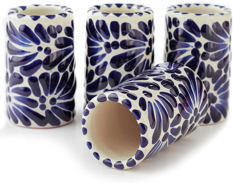 Vibrant Hand-Painted Talavera Mexican Ceramic 2 Oz Shot Glasses Set
