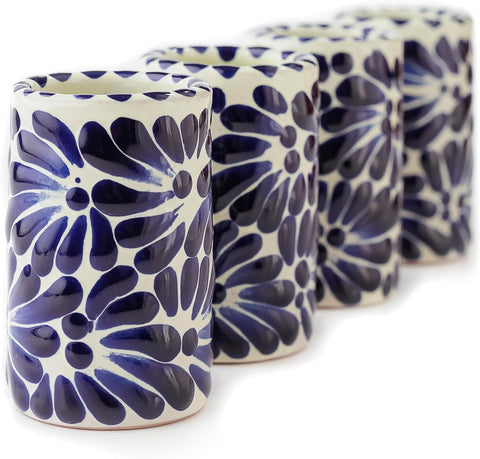 Vibrant Hand-Painted Talavera Mexican Ceramic 2 Oz Shot Glasses Set
