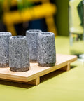 MEXTEQUIL Volcanic Basalt Rock Shot Glasses - Set of 4, 1.5oz, Eco-Friendly