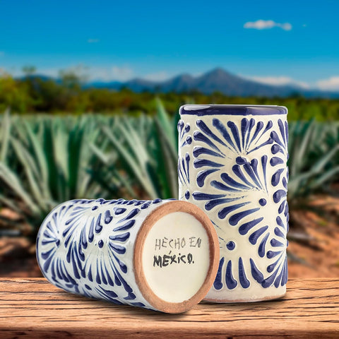 Vibrant Hand-Painted Talavera Mexican Ceramic 2 Oz Shot Glasses Set