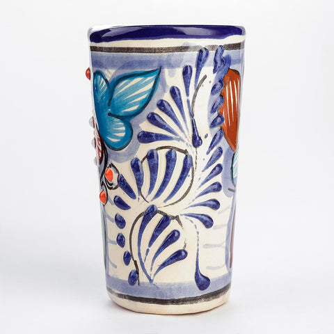 Talavera Tequila Shot Glasses with Tray & Salt Shaker (Set of 2) - Hand-Painted Authentic Mexican Gift Set (Puebla)