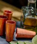 Wooden Shot Glasses - Set of 4 - 1.5 Oz (Granadillo) - MEXTEQUIL: MEXICRAFT IMPORTS LLC