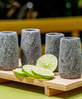 Stone Shot Glasses - Set of 4 - 1.5 Oz (Round) - MEXTEQUIL: MEXICRAFT IMPORTS LLC