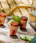 Terracotta Shot Glasses - Set of 4 - 2 Oz (Agave) - MEXTEQUIL: MEXICRAFT IMPORTS LLC