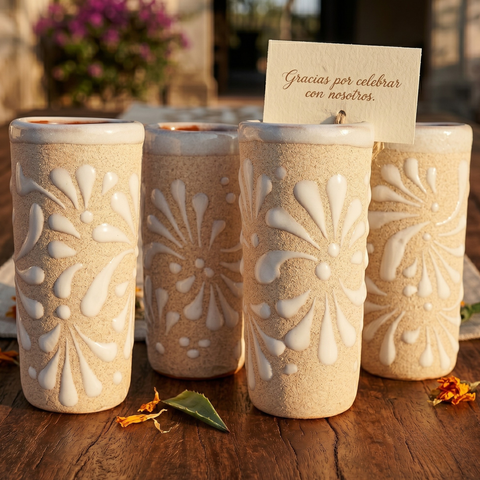 Memorable Wedding Favors: Arena Textured Ceramic Shot Glasses