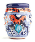 Talavera Shot Glasses - Set of 4 - 2 Oz (Barrel Rim Colors) - MEXTEQUIL: MEXICRAFT IMPORTS LLC