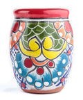 Talavera Shot Glasses - Set of 4 - 2 Oz (Barrel Rim Colors) - MEXTEQUIL: MEXICRAFT IMPORTS LLC