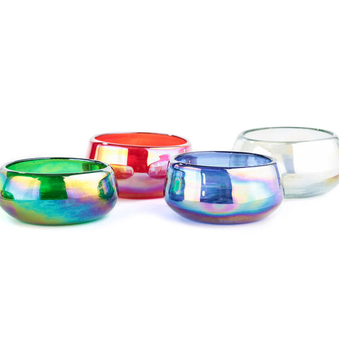 Hand Blown Mezcal Shot Glasses - Set of 4 pcs - 2 Oz (Mixed Colors) - MEXTEQUIL: MEXICRAFT IMPORTS LLC