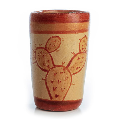 Vasos tequileros de Barro Canelo - Tonala -Set de 4 - 60 mL - Iconos Mexicanos
