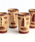 Terracotta Shot Glasses - Set of 4 - 2 Oz (Faces) - MEXTEQUIL: MEXICRAFT IMPORTS LLC