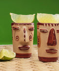 Terracotta Shot Glasses - Set of 4 - 2 Oz (Faces) - MEXTEQUIL: MEXICRAFT IMPORTS LLC