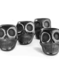 Black Clay Mexican Shot Glasses - Set of 4 - 2 Oz (Skull) - MEXTEQUIL: MEXICRAFT IMPORTS LLC