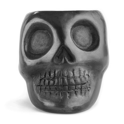 Black Clay Mexican Shot Glasses - Set of 4 - 2 Oz (Skull) - MEXTEQUIL: MEXICRAFT IMPORTS LLC