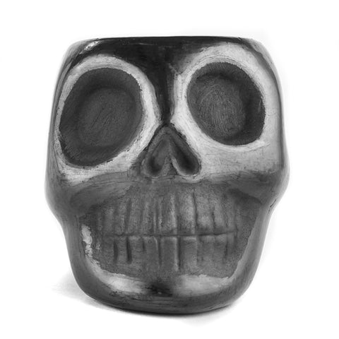 Black Clay Mexican Shot Glasses - Set of 4 - 2 Oz (Skull) - MEXTEQUIL: MEXICRAFT IMPORTS LLC