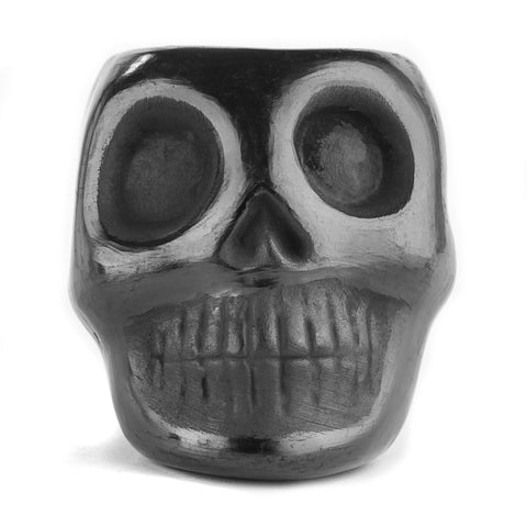 Black Clay Mexican Shot Glasses - Set of 4 - 2 Oz (Skull) - MEXTEQUIL: MEXICRAFT IMPORTS LLC