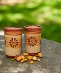 Handcrafted Canelo Clay Terracotta Shot Glasses – Flowers | Set of 4 | 2 oz - MEXTEQUIL