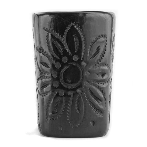 Black Clay Mexican Shot Glasses - Set of 4 - 2 Oz (Square) - MEXTEQUIL: MEXICRAFT IMPORTS LLC