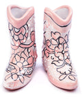 Talavera Cowboy Boot Shot Glasses - Set of 2 - 3 Oz (Pink) - MEXTEQUIL: MEXICRAFT IMPORTS LLC