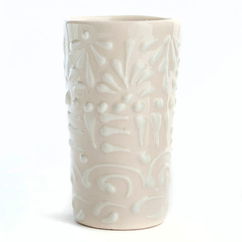 Talavera Shot Glasses - Set of 4 - 2 Oz (White Lace) - MEXTEQUIL: MEXICRAFT IMPORTS LLC