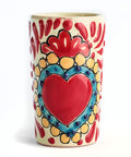 Talavera Shot Glasses - Set of 4 - 2 Oz (Red Heart) - MEXTEQUIL: MEXICRAFT IMPORTS LLC