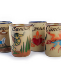 Ceramic Tequila Shot Glasses - Set of 4 - 2 Oz - Beach Collection (Cancun) - MEXTEQUIL