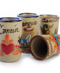 Ceramic Tequila Shot Glasses - Set of 4 - 2 Oz - Beach Collection (Cancun) - MEXTEQUIL