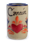 Ceramic Tequila Shot Glasses - Set of 4 - 2 Oz - Beach Collection (Cancun) - MEXTEQUIL