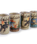 Ceramic Tequila Shot Glasses - Set of 4 - 2 Oz - Beach Collection (Puerto Vallarta) - MEXTEQUIL