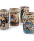 Ceramic Tequila Shot Glasses - Set of 4 - 2 Oz - Beach Collection (Puerto Vallarta) - MEXTEQUIL