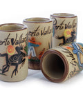 Ceramic Tequila Shot Glasses - Set of 4 - 2 Oz - Beach Collection (Puerto Vallarta) - MEXTEQUIL