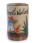 Ceramic Tequila Shot Glasses - Set of 4 - 2 Oz - Beach Collection (Puerto Vallarta) - MEXTEQUIL