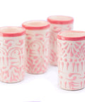 Talavera Shot Glasses - Set of 4 - 2 Oz (Pink Lace) - MEXTEQUIL: MEXICRAFT IMPORTS LLC