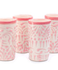 Talavera Shot Glasses - Set of 4 - 2 Oz (Pink Lace) - MEXTEQUIL: MEXICRAFT IMPORTS LLC