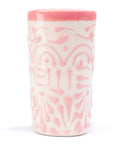 Talavera Shot Glasses - Set of 4 - 2 Oz (Pink Lace) - MEXTEQUIL: MEXICRAFT IMPORTS LLC