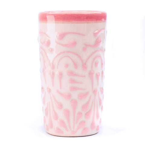 Talavera Shot Glasses - Set of 4 - 2 Oz (Pink Lace) - MEXTEQUIL: MEXICRAFT IMPORTS LLC