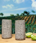 Volcanic Basalt Stone Shot Glasses – Round | Set of 4 | 2 oz - MEXTEQUIL