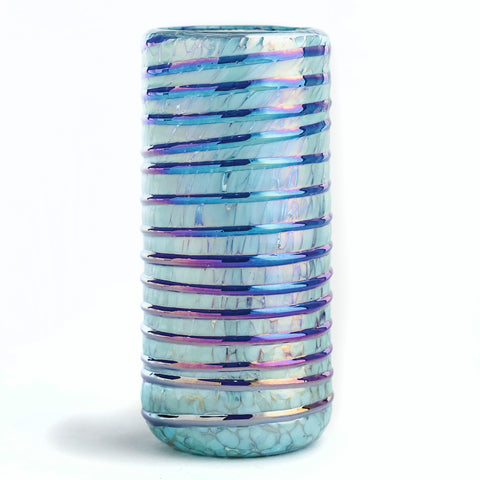 Hand Blown Shot Glasses - Set of 4 - 2 Oz (Sapphire Spiral) - MEXTEQUIL: MEXICRAFT IMPORTS LLC