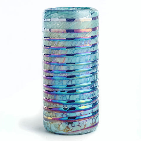 Hand Blown Shot Glasses - Set of 4 - 2 Oz (Sapphire Spiral) - MEXTEQUIL: MEXICRAFT IMPORTS LLC