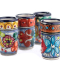 Talavera Shot Glasses - Set of 4 - 2 Oz (Puebla) - MEXTEQUIL: MEXICRAFT IMPORTS LLC