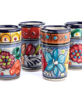 Talavera Shot Glasses - Set of 4 - 2 Oz (Puebla) - MEXTEQUIL: MEXICRAFT IMPORTS LLC