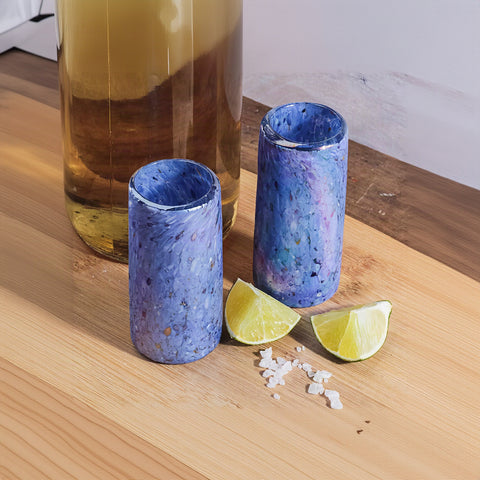 Hand Blown Mexican mextequil shot glasses